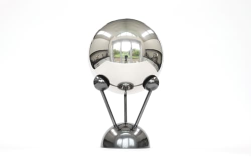 Tripod Orb Mirror | Decorative Objects by Connor Holland. Item composed of steel