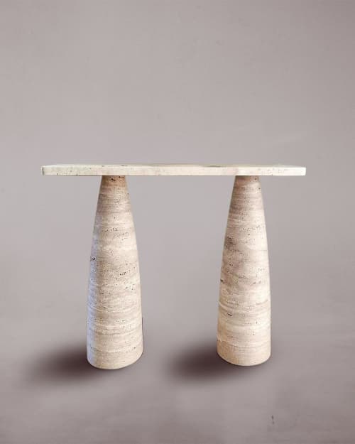 Natural Marble Console Table. Narrow Console Table. Console | Tables by HamamDecor LLC. Item composed of marble in minimalism or contemporary style