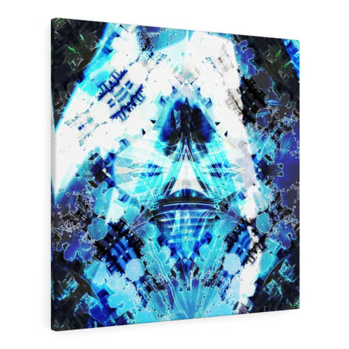 Blue Prism _ 9507 | Prints in Paintings by Petra Trimmel. Item made of canvas with paper