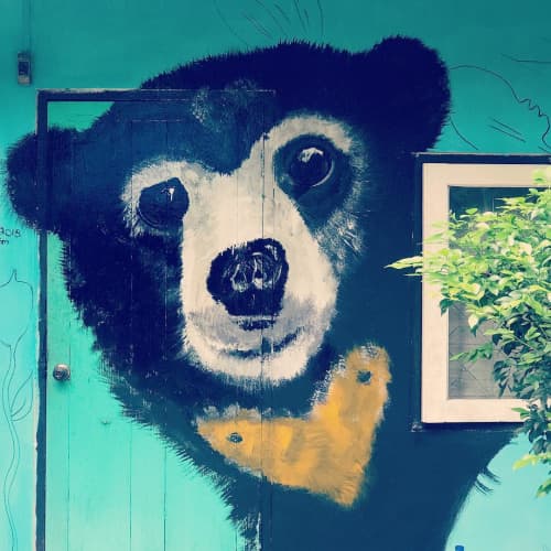 mural (bear) | Murals by Emma-Alyce Art | Buzza's Backpacker Resort in ปาย. Item composed of synthetic