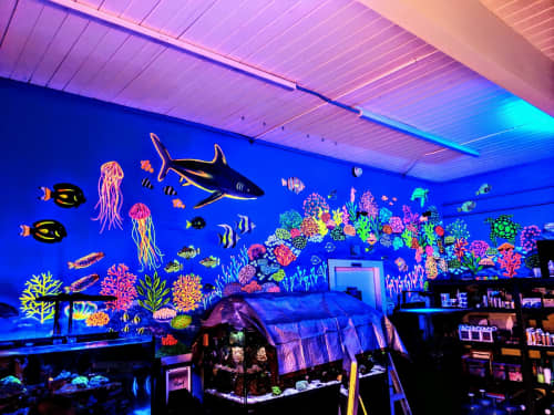 Underwater Sea Mural | Murals by Christine Crawford | Christine Creates | Palmetto Reef in West Columbia. Item composed of synthetic