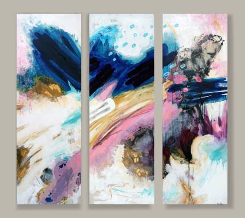 Cloud Cuckoo Land | Oil And Acrylic Painting in Paintings by Kari Souders | Morgan Lewis & Bockius LLP in Princeton. Item made of canvas with synthetic works with boho & contemporary style