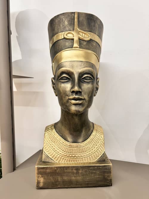 Bust of Nofretete Egypt all Hand painted in Europe | Decorative Objects by ultimate European. Item works with mid century modern & country & farmhouse style