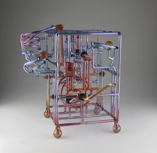 FRED Series Marble Machine | Sculptures by Bandhu Dunham | Private Residence, Santa Monica, CA in Santa Monica