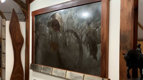 The Way of the Mammoth | Engraving in Art & Wall Decor by Jeffrey H Dean. Item composed of wood and steel