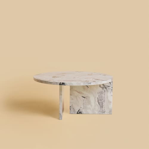 Dover White Marble Coffee Table - HASHI by Lebanto | Tables by Lebanto. Item composed of marble in minimalism or contemporary style