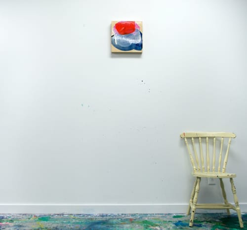 Out of the Blue 08 | Oil And Acrylic Painting in Paintings by Claire Desjardins. Item composed of wood and synthetic