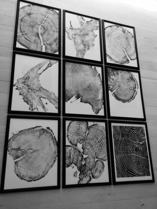 Set of 9 Tree Ring Prints | Prints by Erik Linton. Item made of paper