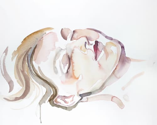 Interlude No. 7 : Original Watercolor Painting | Paintings by Elizabeth Becker. Item composed of paper compatible with minimalism and contemporary style