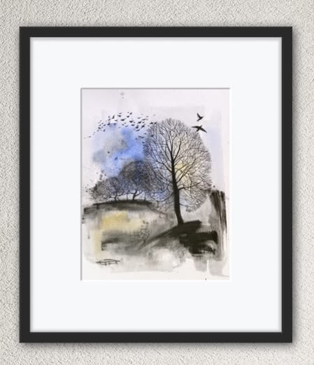 Painting with watercolour landscape | Watercolor Painting in Paintings by Oplyart. Item made of paper works with contemporary & country & farmhouse style