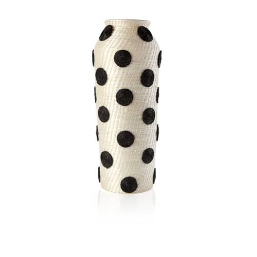 spotted large tall vase cream | Vases & Vessels by Charlie Sprout. Item composed of fiber
