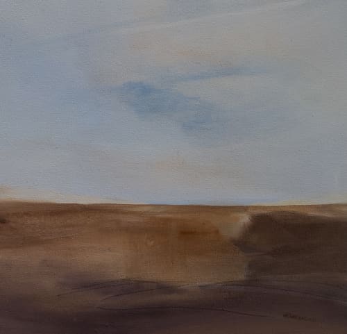 Desert Horizon minimalist color field painting | Oil And Acrylic Painting in Paintings by Arohika Verma