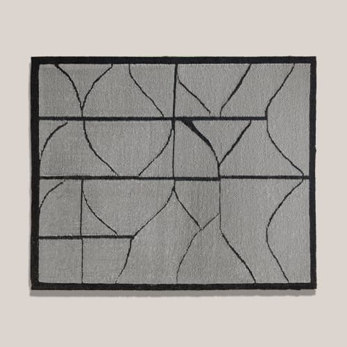 Monochrome Muse | Rugs by Hillary Ronney-Fernandes | LWI. Item composed of wool compatible with mid century modern and contemporary style