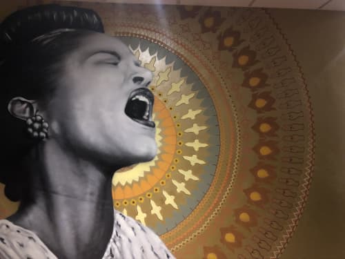 Billie Holiday | Murals by ROKIT RPG | The Crescent Community Venue in York. Item made of synthetic