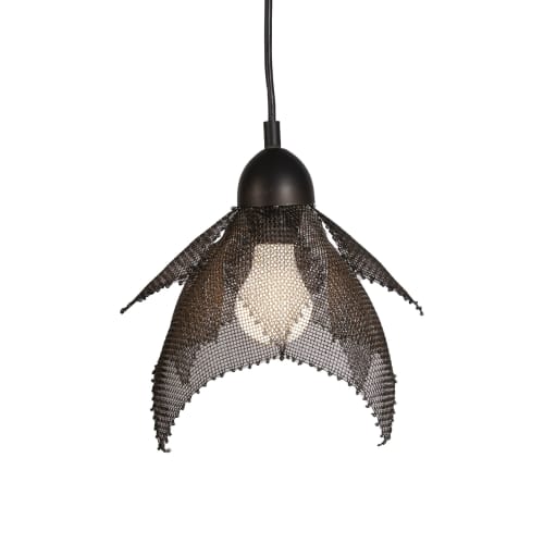 "Floral IV" Steel Wire Mesh Pendant Light  9" - Small | Pendants by Anne Lindsay. Item made of steel compatible with contemporary and eclectic & maximalism style