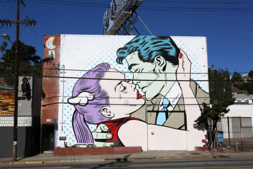 Parting Kiss | Murals by D*Face | Six Point Harness in Los Angeles