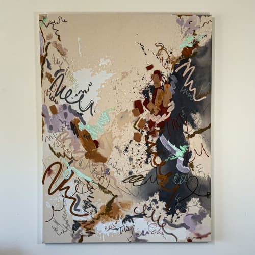 Inside and out - 30" x 40" - Acrylic and mixed media | Paintings by Jen Sanders Art. Item made of canvas compatible with contemporary and eclectic & maximalism style