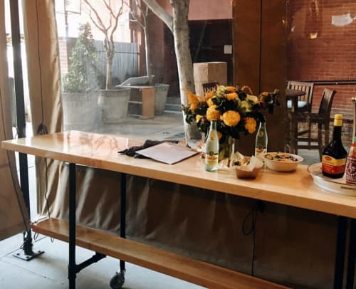 Maple Standing Bar | Cocktail Table in Tables by Zawalich Woodwork + Design. Item made of maple wood & metal