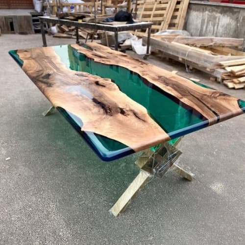 Epoxy Dining Table, Epoxy Resin Table, Epoxy Wood Table | Tables by Innovative Home Decors. Item made of wood compatible with country & farmhouse and art deco style