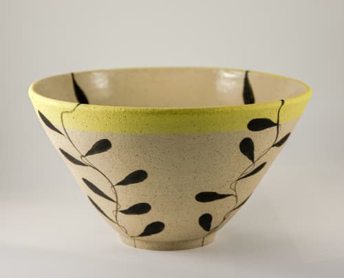 Large stoneware vessel in 'Foliage' design | Vase in Vases & Vessels by Kyra Mihailovic Ceramics. Item made of stoneware