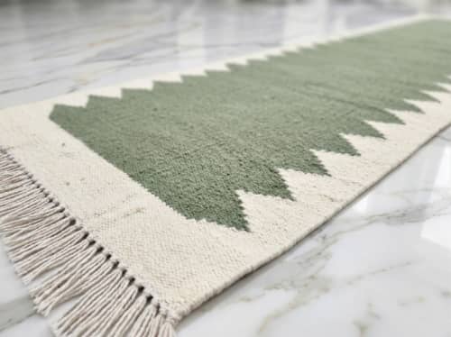 Handwoven Wool Stair Runner | Runner Rug in Rugs by Evergreen Carpets. Item composed of wool in boho or minimalism style