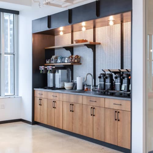 Coffee Bar | Cabinet in Storage by Lane 17 Cabinet Co. | Adcom in Cleveland. Item made of oak wood