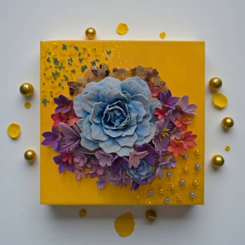 Rebellious Soul | Mixed Media in Paintings by Mahreen Ahmad. Item composed of canvas and stone in contemporary or modern style