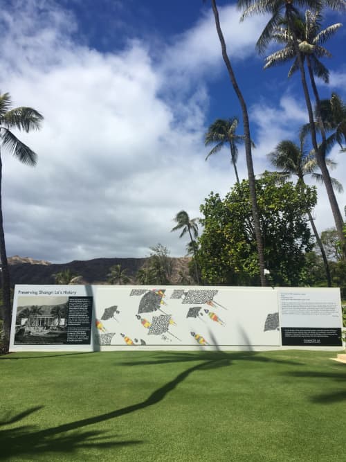 Shangri La Museum - Doris Duke Estate | Street Murals by Kris Goto | Diamond Head in Honolulu. Item made of synthetic
