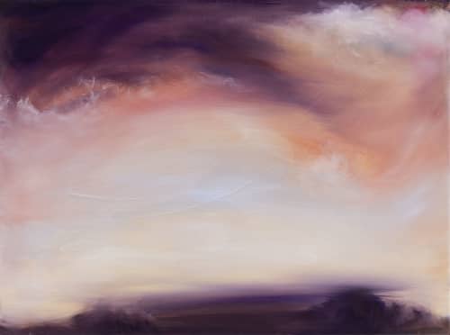 Raven's song - Soft abstract sunset sky painting | Oil And Acrylic Painting in Paintings by Jennifer Baker Fine Art. Item made of canvas works with contemporary style
