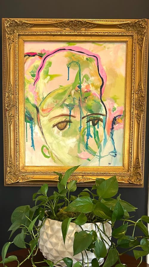 Casual Gossip | Mixed Media by Susan Skelley. Item composed of canvas in boho or contemporary style