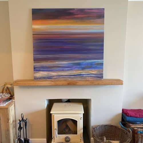 Jersey Sunset painting | Oil And Acrylic Painting in Paintings by Caroline Hall. Item made of canvas & synthetic
