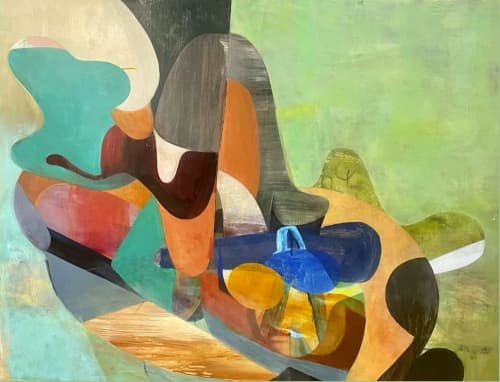 Stoic | Oil And Acrylic Painting in Paintings by Victoria Johnson. Item composed of wood & synthetic