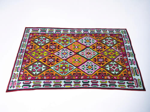 Authentic vintage hand-woven wool rug | Area Rug in Rugs by Berber Art. Item made of wool