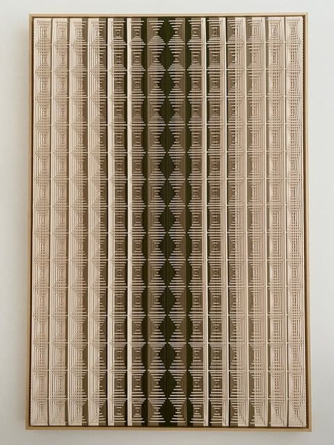Grid - Creme and Army Green | Tapestry in Wall Hangings by Fault Lines
