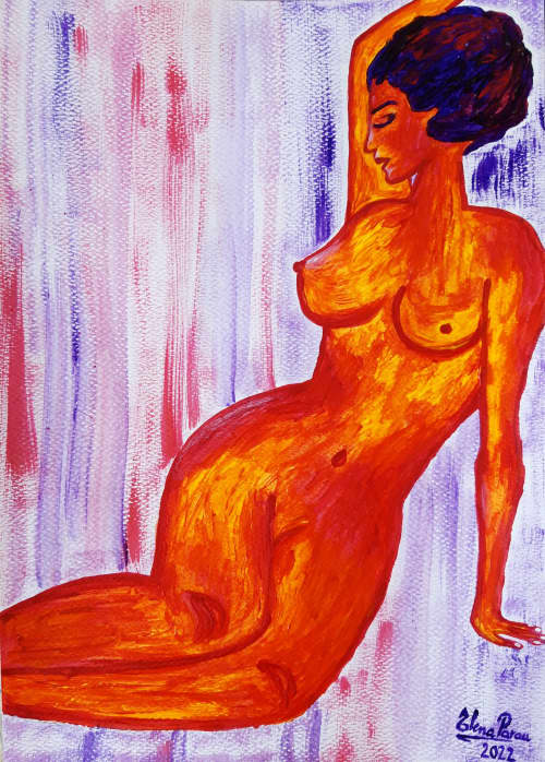 Colours of sensuality 6, Colores de Sensualidad 6 | Oil And Acrylic Painting in Paintings by Elena Parau. Item composed of paper in minimalism or contemporary style