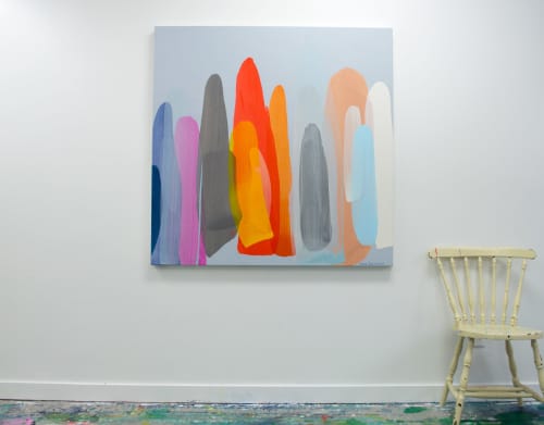 Partygoer | Oil And Acrylic Painting in Paintings by Claire Desjardins. Item composed of canvas