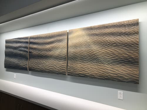 "Optimism" | Wall Sculpture in Wall Hangings by Michael Bauermeister | Barnes-Jewish Hospital in St. Louis. Item made of wood