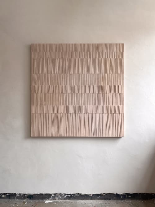 Faded Pink Oscillations | Mixed Media by Elsa Jeandedieu Studio. Item made of birch wood compatible with minimalism and contemporary style