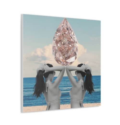 Sun Worship Art Canvas Wall 30”x30” | Prints in Paintings by Fabienne Dougé