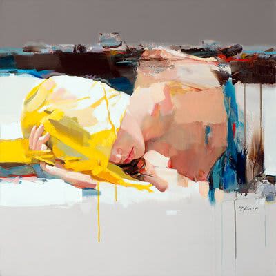 Josef Kote "Don't Wake Me Up" | Oil And Acrylic Painting in Paintings by YJ Contemporary Fine Art. Item made of canvas