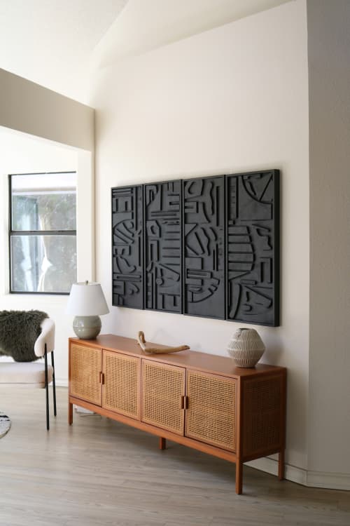 Primitive Wall Sculpture | Wall Hangings by Blank Space Studios. Item made of oak wood compatible with contemporary and eclectic & maximalism style