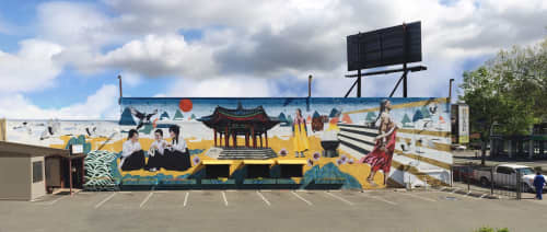 Story of Yu Gwan Soon | Murals by Dave Young Kim | Ohgane Oakland in Oakland. Item made of synthetic