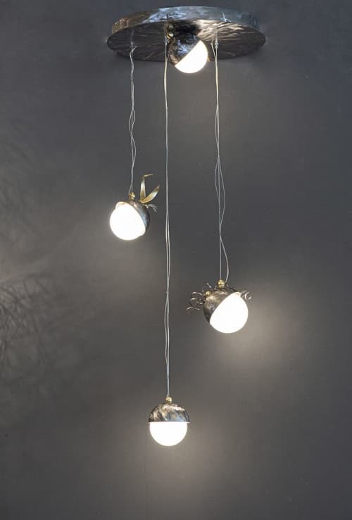 "Detachment 4" | Pendants by F+M FOS - Anna Maria Fragiskos Bitros. Item composed of metal and glass