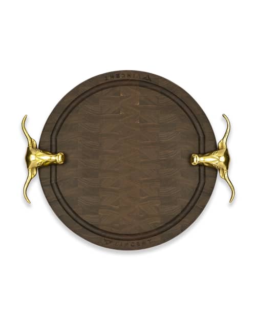 The Ritual | Serving Board in Serveware by Gavin May. Item composed of walnut & brass