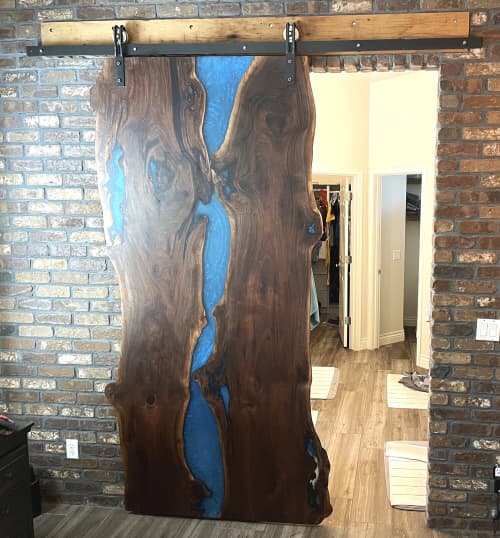 Custom Resin & Wood Sliding Doors (5) | Furniture by Carlberg Design. Item made of wood