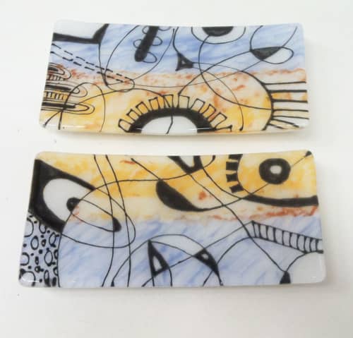 Fused glass functional work | Plate in Dinnerware by Reddy Made Designs. Item made of glass