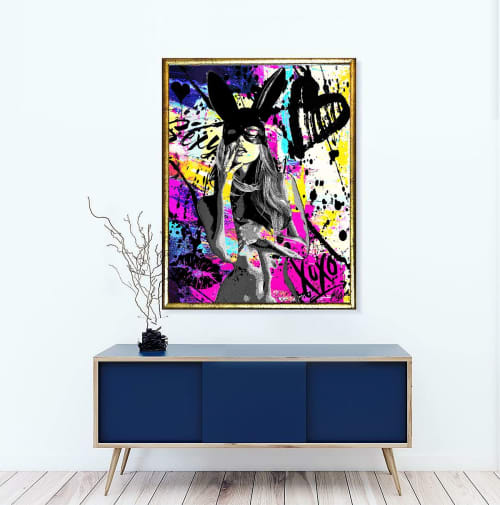 Bunny Love | Mixed Media by Julie-Mila Bouffard
