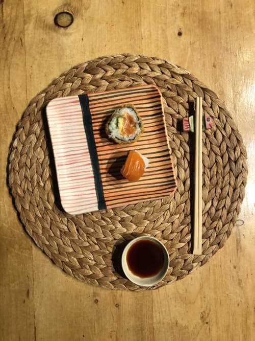 sushi plate | Dinnerware by Cécile Brillet, Tierra i fuego ceramics. Item composed of stoneware