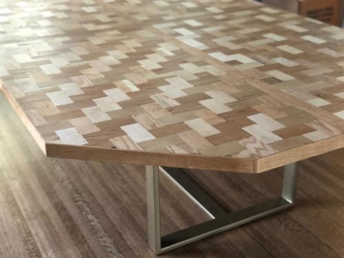 XL Pieced Top Octagon Dining Table | Tables by Basemeant WRX. Item made of wood & metal
