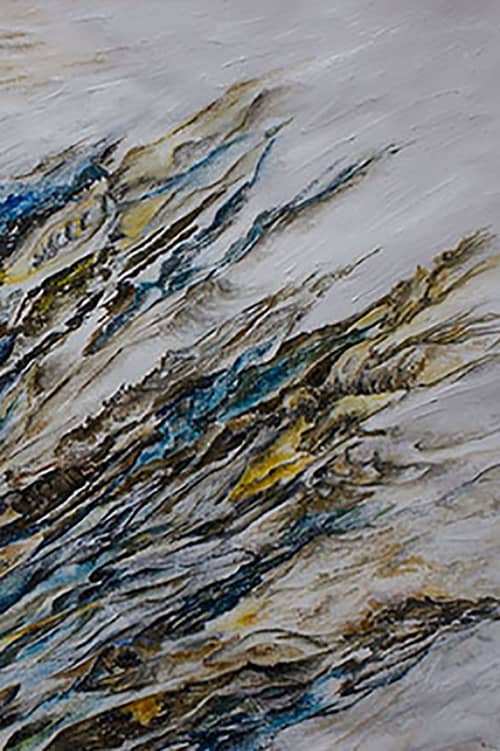 Quartz-2 'Avalanche' A Diptych painting | Oil And Acrylic Painting in Paintings by Sangeeta Sagar. Item made of paper & synthetic